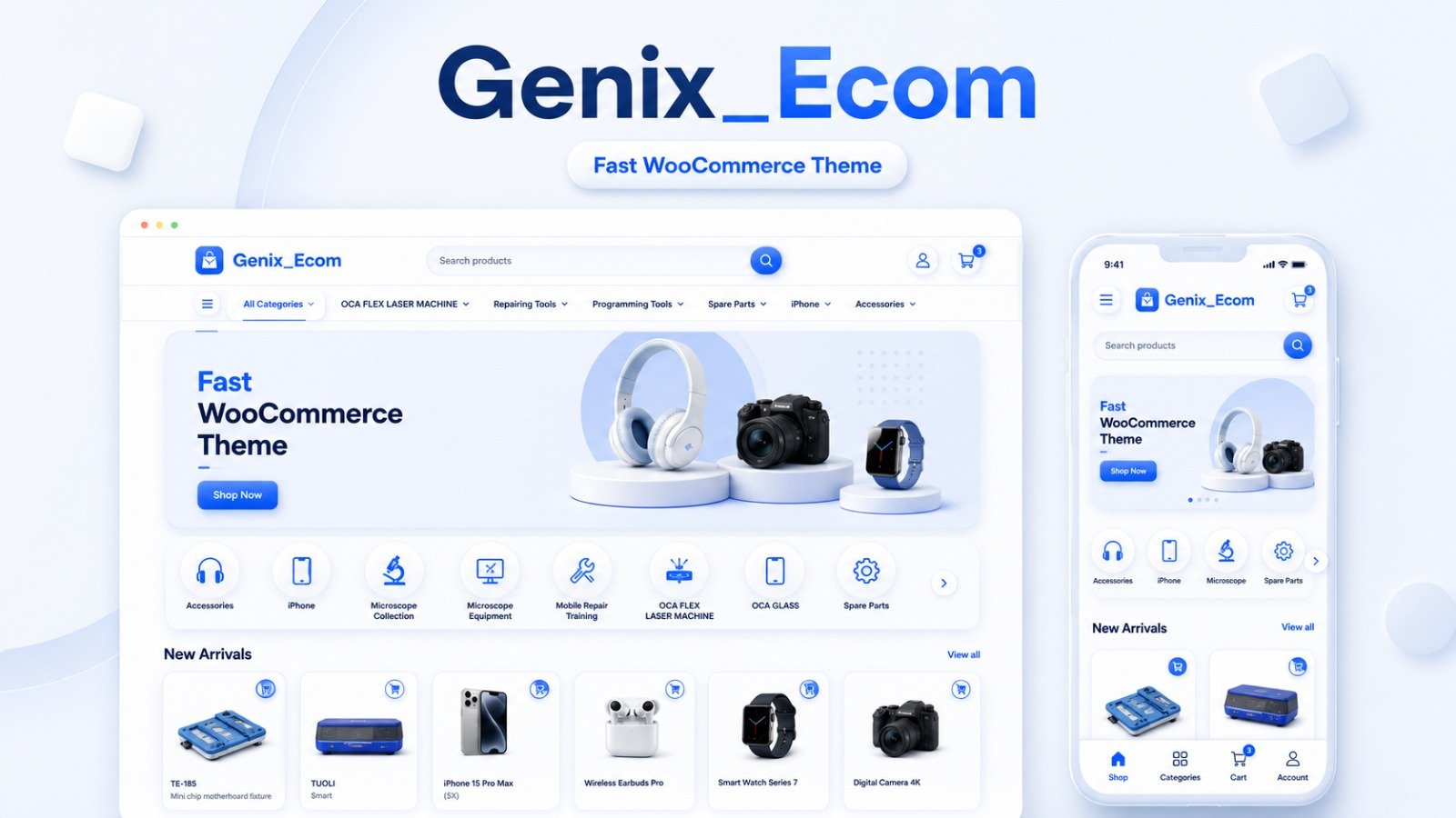 Genix Woocomerce Wordpress | Fastest | Custom Theme